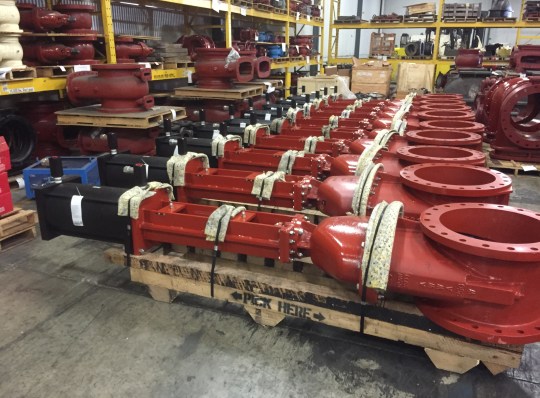 Kennedy Valve - 20 Inch Gate Valves with Pneumatic Cylinders - BAE Radford